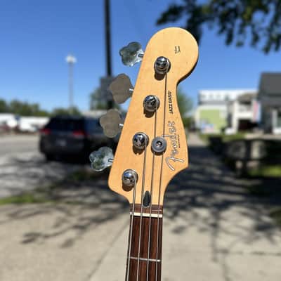 2008 Deluxe Active Jazz Bass - Black w/ SKB Case image 4