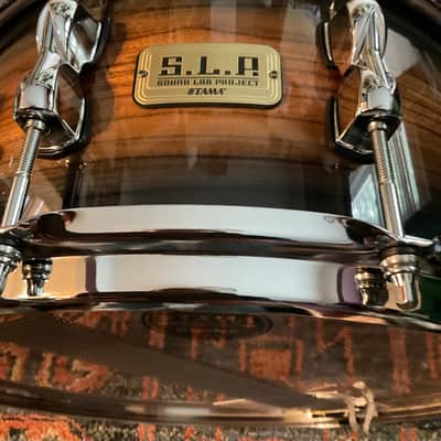 Tama SLP Bubinga/Maple Snare Drum 14x6.5 Midnight Zebrawood Burst image 2