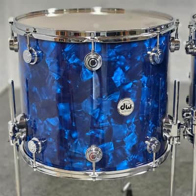 Used DW Collectors VLT 333 Maple 7pc Drum Set Blue Moonstone - Very Good image 8
