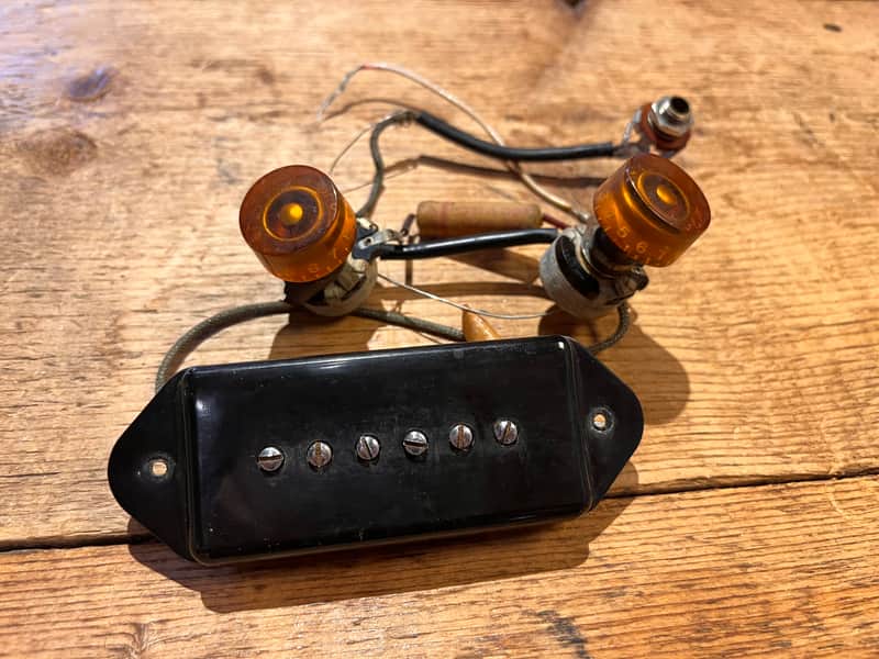 Gibson P90 Complete Harness, Les Paul Jr, SG Junior *ES-125, ES-175, ES-300 1954 - Black Dog Ear Cover image 1