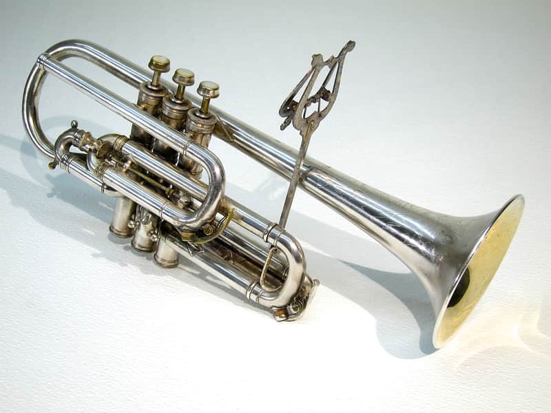Vintage 1913 York & Sons Perfect Tone Coronet Trumpet Silver Engraved w Original Case & Acessories image 1