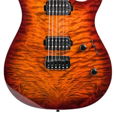 2017 Keisel DC600 Baritone Guitar Sunburst Flame Maple Top #136217 image 3