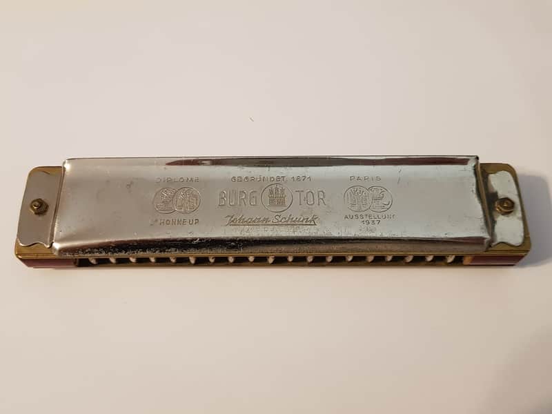Old Harmonica Johann Schunk Sanitamonica Castle Brand Burg Tor G image 1