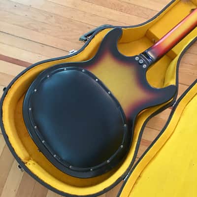 Hohner bartell Black widow fretless bass guitar c 1966 Sunburst original vintage image 12