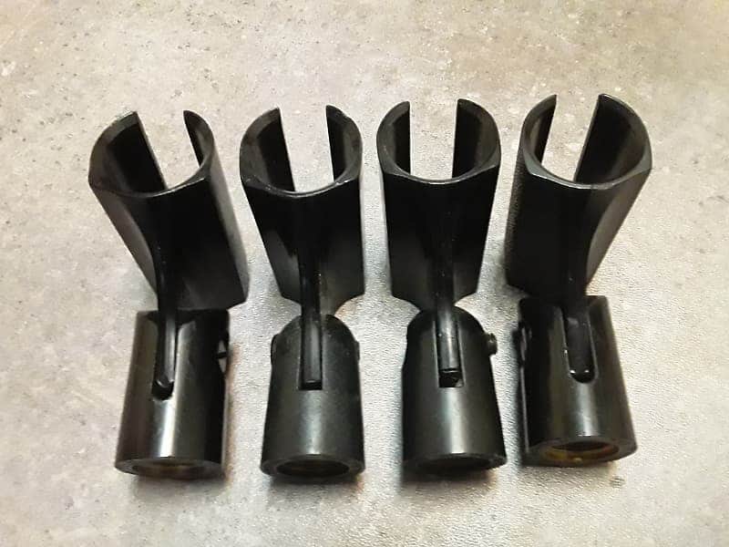 *Vintage* Shure 4pc Condenser Microphone Stand Clip Mounts Lot - Fits Small Diapragm Condenser Mic's image 1