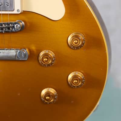 Heritage Custom Shop Core Collection H-150 Electric Guitar with Case 2023 - Gold Top Artisan Aged image 4
