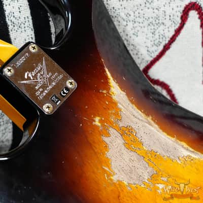 Fender Custom Shop Limited Edition 70th Anniversary 1954 Stratocaster Hardtail Heavy Relic Wide Fade 2 Tone Sunburst 6.90 LBS image 13