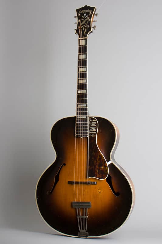 D'Angelico Style A Arch Top Acoustic Guitar (1938), ser. #1368, original black hard shell case. image 1