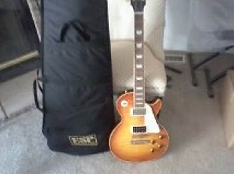 Edwards Jimmy Page Distressed Les Paul Quilted Tobacco Sunburst Finish Right Handed Model image 1