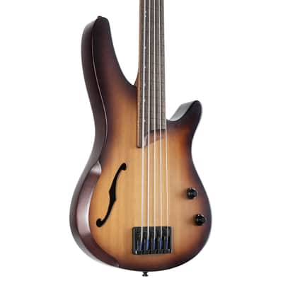Ibanez Bass Workshop SRH505F-NNF Aerium Fretless Natural Browned Burst Flat - 5-String Electric Bass image 6