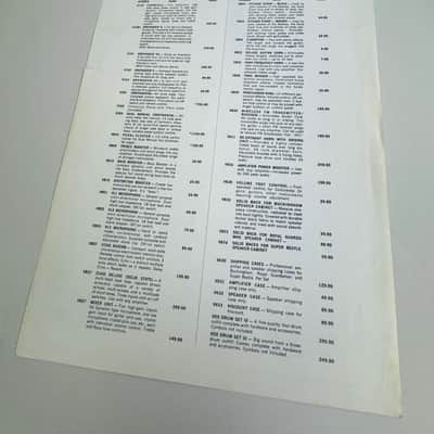 Vox Price List – Beatles Era Dealer Sheet 1966 image 2