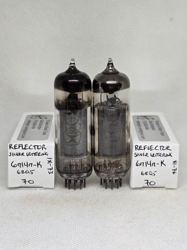 Reflector 6P14P-K 6BQ5 Silver Lettering Perfectly Matched Pair NOS EL84 6P14P 6N14N image 1