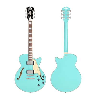 D'Angelico DAPSSSGRNS PREMIER SS Single Cutaway Semi-Hollow Body Maple Neck 6-String Electric Guitar image 1
