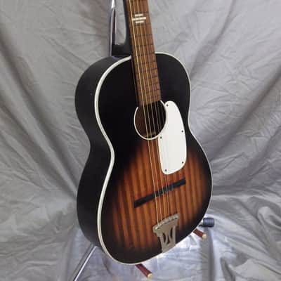 RARE "Domino"/Harmony Stella Parlor Guitar (1950s, 2-Tone Burst w/ Faux Flame) image 9