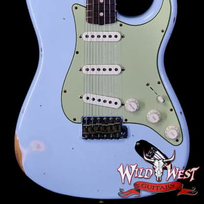 Fender Custom Shop 1962 Stratocaster Hand-Wound Pickups AAA Dark Rosewood Slab Board Relic Sonic Blue image 1