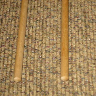 one pair new old stock (but ONE head has visible impressions) Mike Balter MB8B (8B) Hard Keyboard Mallets, 7/8" rosewood round HEADS and natural birch HANDLES - mid to late 1990s (+ packaging) Unwound Series image 15