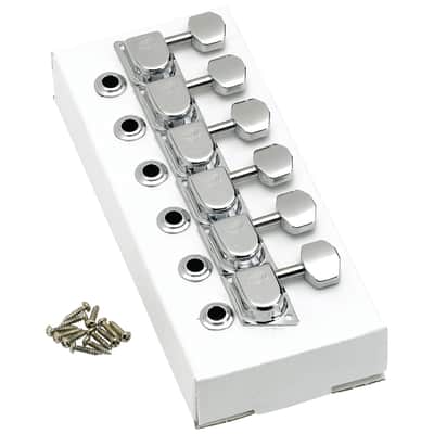 Genuine Fender® 099-0822-100 6 inline chrome 'F' 70's Style tuners
