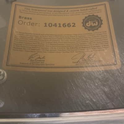 DW - 14x6.5" Memphis Drum Shop 30th Anniversary Limited Edition, Brass Snare Drum, Engraved with Gold Hardware & Tube Lugs 2010's - Black Nickel Over Brass image 20