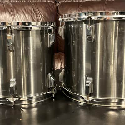 VINTAGE TAMA Swingstar 13 & 12 power toms 1980's - Misty Chrome image 5