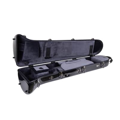 Crossrock King 3B & F-Trigger & Straight Trombone Hard Case with Backpack Straps in Black(CRF1020TBBK) image 2