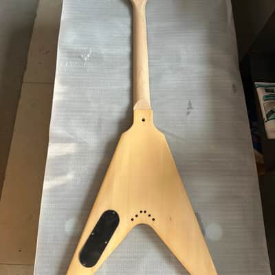 1 Set DIY Project Guitar Flying V Style Basswood Body with Maple Neck image 6