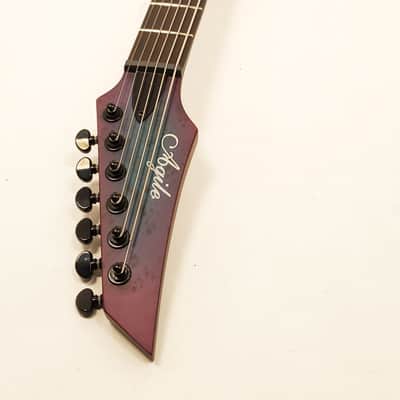 Agile 6 String 30" Scale Baritone Septor Elite 630 Blue Purple Burl Electric Guitar image 4