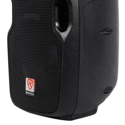 (2) Rockville BPA8 300 Watt 8" Powered Speakers+Mackie 5-Channel Mixer+Cables image 3