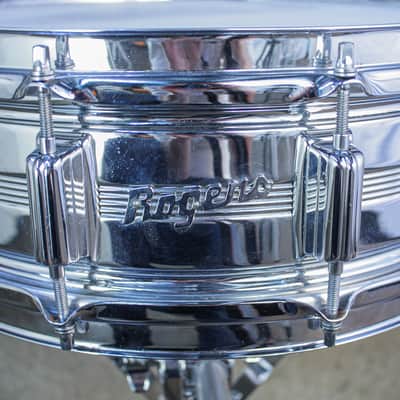 Rogers 1960's Era 5" x 14" Dynasonic 5 Line COB Snare Drum image 8