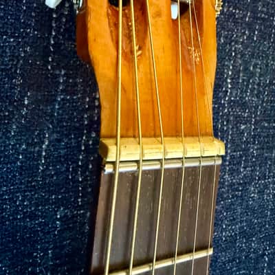 Rare 1930s/40s European Parlour Guitar – Stunning Birdseye Maple – Diagonal Fretboard image 8