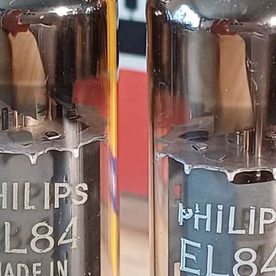 Very rare  NOS NIB 1972 MULLARD Blackburn el84 6bq5 matched pair  KM1  UK Philips label very strong Vox ac15 Marshall Echolette image 4