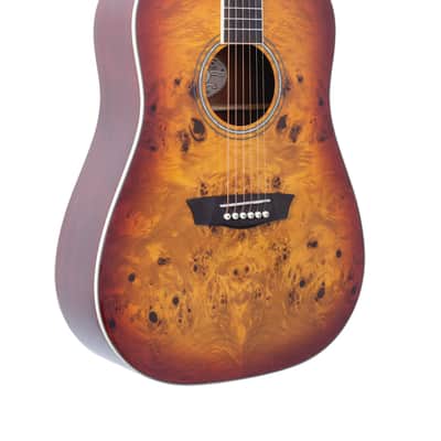 Washburn DFBDA Deep Forest Burl Collection Dreadnought Acoustic Guitar-Amber Fade Gloss image 2