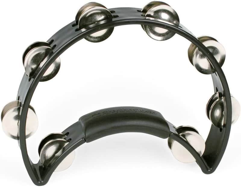 RhythmTech RT1010 Tambourine, Nickel Jingles, Black image 1