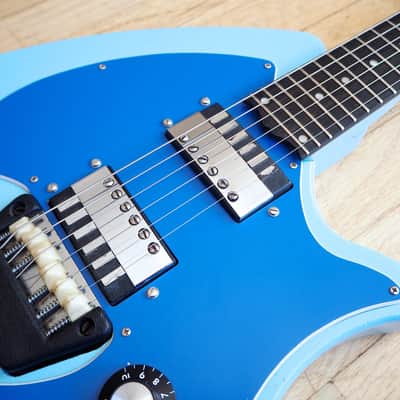 1973 Ovation Breadwinner Vintage Solidbody Electric Guitar USA Made Blue w/ Original Hardshell Case image 8
