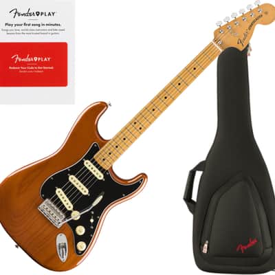Fender Vintera '70s Stratocaster, Maple Fingerboard, Mocha w/ Deluxe Gig Bag and Fender Play Prepaid Card image 1