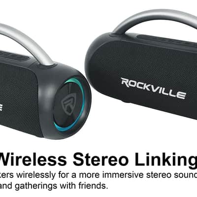Rockville RPB-D3 Loud Water Resistant Portable Bluetooth Speaker Party Boombox image 8