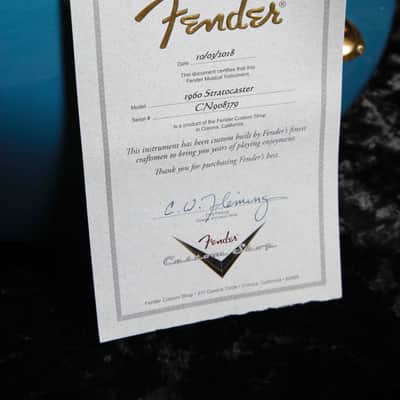 Fender Custom Shop 1960 Stratocaster Lake Placid Blue Electric Guitar 1996 Pre-Owned image 20