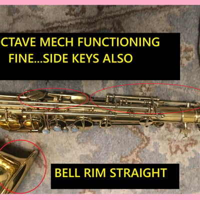 MAKE OFFER DUBBED "PAN AND PERKS" LYON AND HEALY TENOR SAXOPHONE ULTRA RARE BURNISHED GOLD PLATED ARTIST MULTI PORTRAITS TOP FINISH #6 SPECIAL ORDERED ORIGINAL MPC image 10