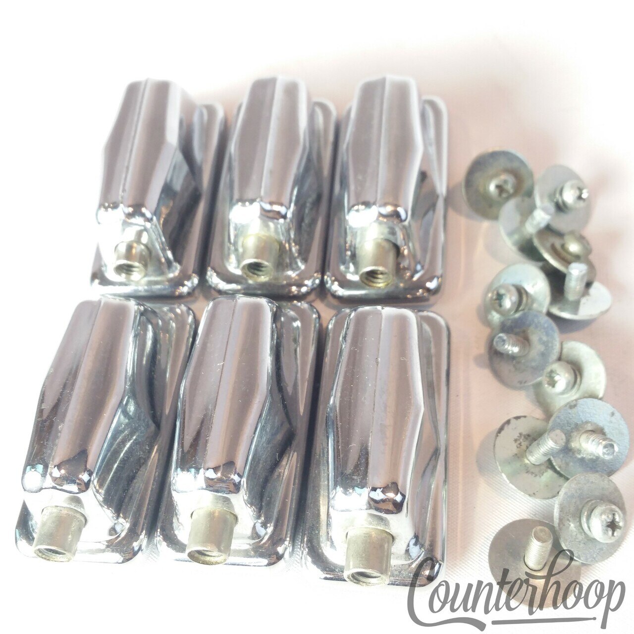 Pearl 6x Tom/Floor/Snare Drum Lugs Chrome Japan 1 9/16" 2 5/16 Vintage 70s-80s* — main photograph