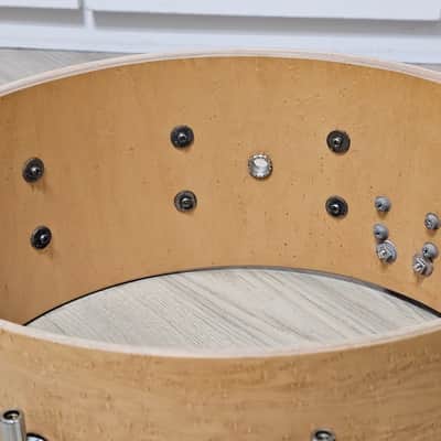 Tama 14"x 6.5" Artstar Custom Premium Maple Shell Snare in Gloss Natural Birdseye Maple Veneer image 11