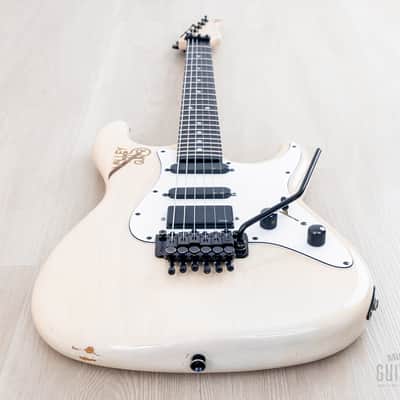 1989 Valley Arts M Series Standard 2 Vintage SSH Superstrat Blonde w/ Interlock Neck, EMG & Floyd Rose image 11