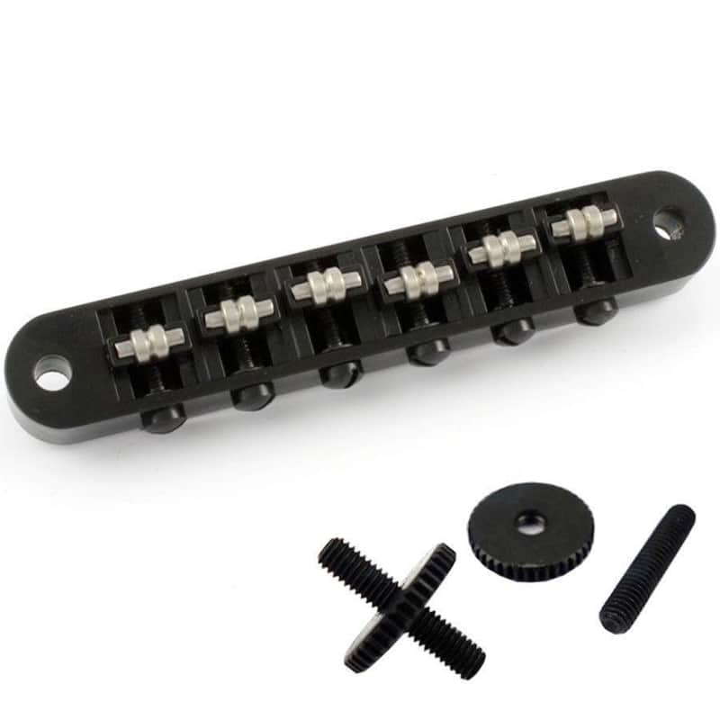 NEW Roller Tunematic BRIDGE for Gibson Les Paul SG TuneOMatic ABR-1 post - BLACK image 1