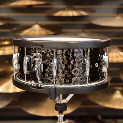 Gretsch 6.5x14 Hammered Black Steel Wood Hoop Snare Drum image 4
