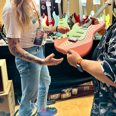 Schecter Nick Johnston Traditional LH SSS (Lefty/Zurdo) SIGNED BY NICK SUPER EXCLUSIVE - Atomic Coral Pink Shell With Custom Foam Case”The Home of Tone” image 2