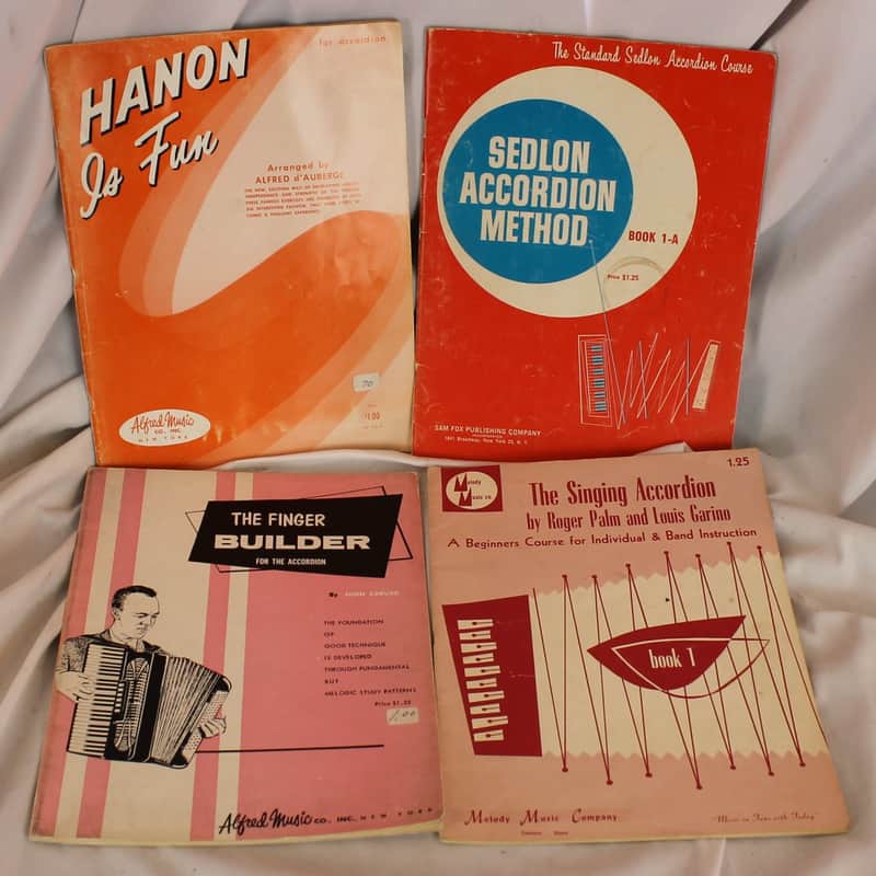 Lot of 4 Used Accordion - Beginner Books for Learning (Sedlon, Hanon, Alfred) image 1