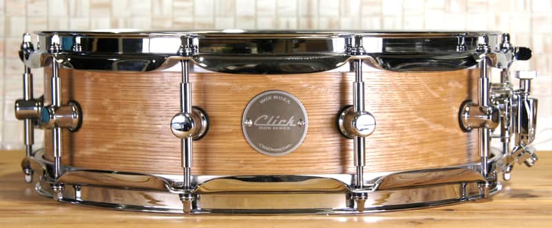 Click Icon 4x14 10ply Maple Snare Drum -Flaky Oak Veneer Satin Oil image 1