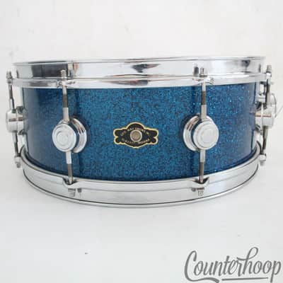 "George Way 14x5.5" Blue Sparkle Aristocrat Snare Drum COB Brass Rims Camco Geo" image 2
