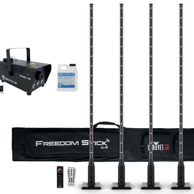 Chauvet Freedom Stick X4 Wireless Battery RF DMX Light Sticks+XL Remote+Fogger image 1