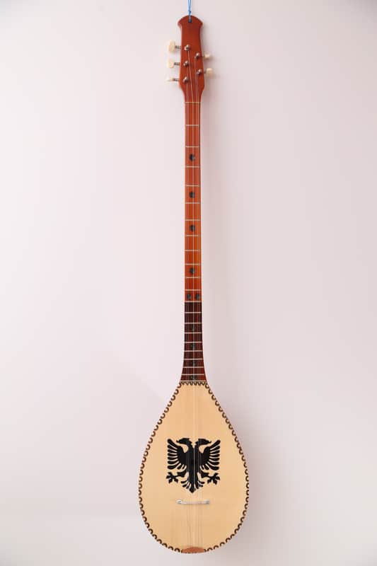 Albania Flag Sharki Cifteli 5 Strings - Medium Size Pro Musical Instrument, 100 cm image 1
