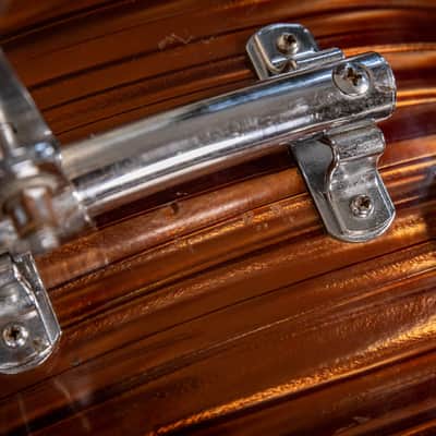 1970s Tempro Tiger Eye's Pearl Drum Set 14x20 8x12 and 16x16 image 10