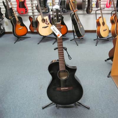 Ibanez AEWC400 Acoustic-Electric Guitar - Transparent Black Sunburst High Gloss image 4